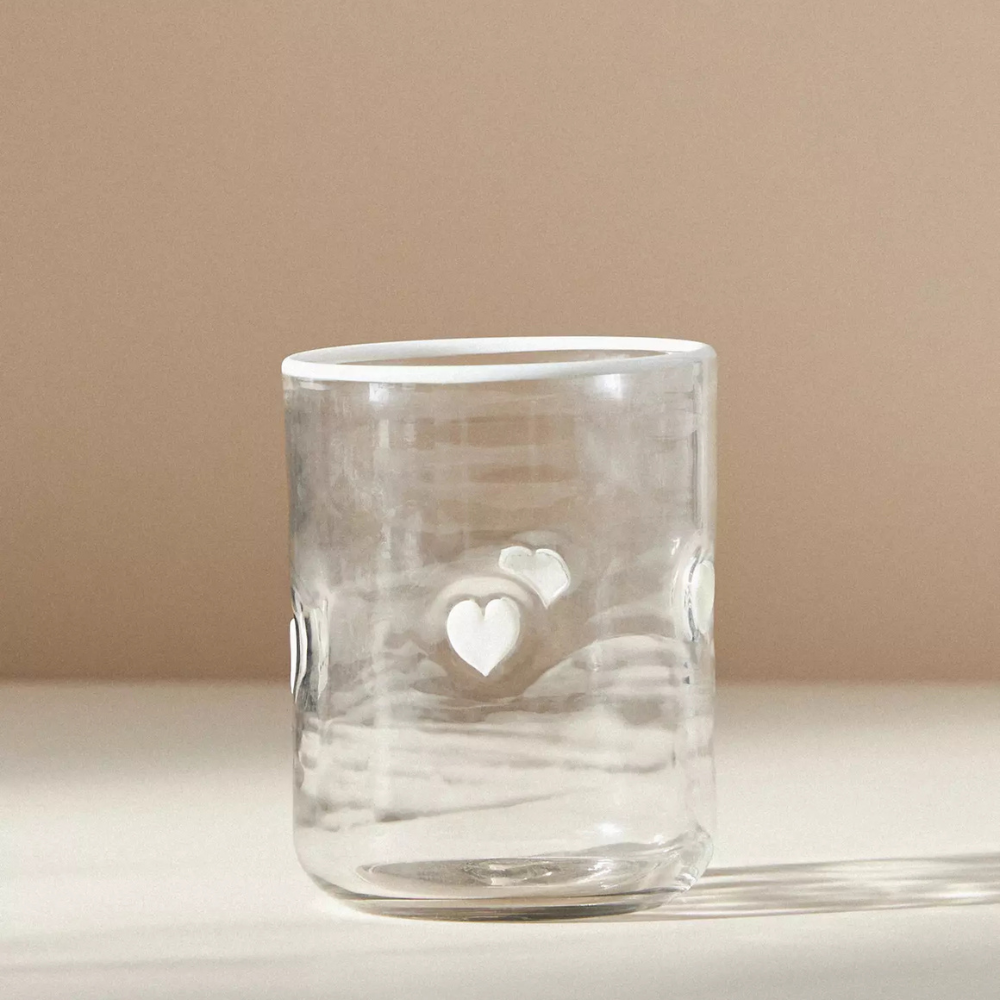 Embossed Glass Tumbler-Mineral Mug