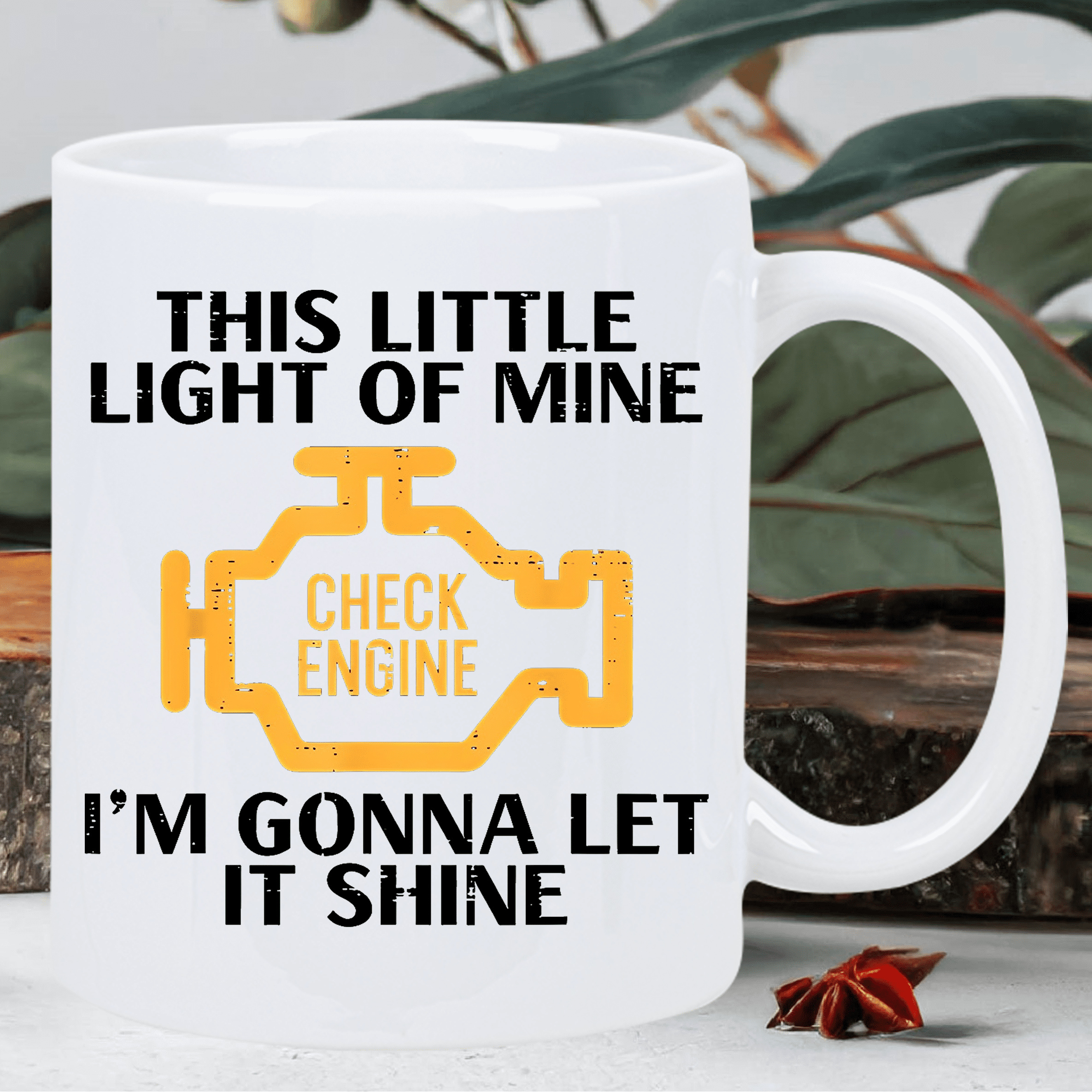 1pc 11oz Check Engine Insulated Ceramic Coffee Mug Reusable Hand