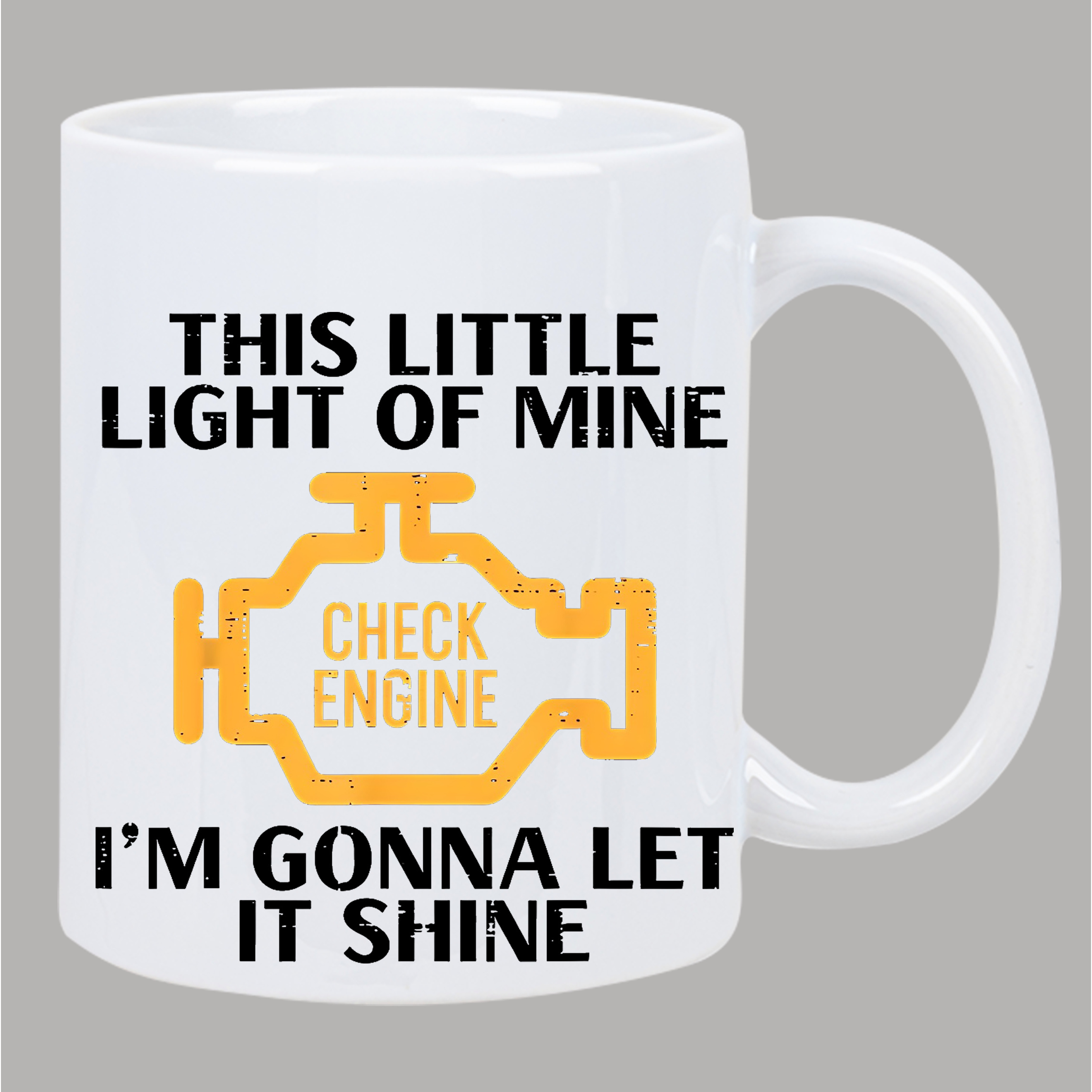 1pc 11oz Check Engine Insulated Ceramic Coffee Mug Reusable Hand