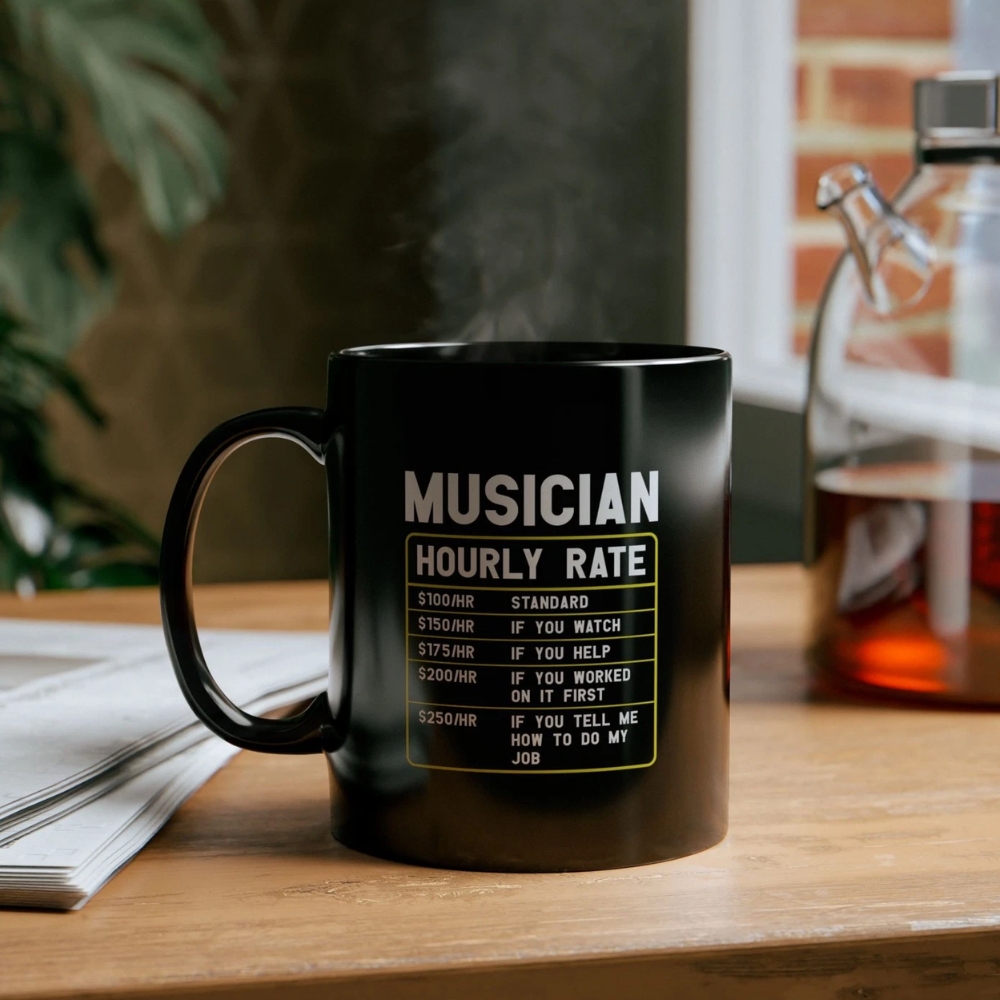 Musician's Hourly Rate Mug | Funny Coffee Cup for Musicians,