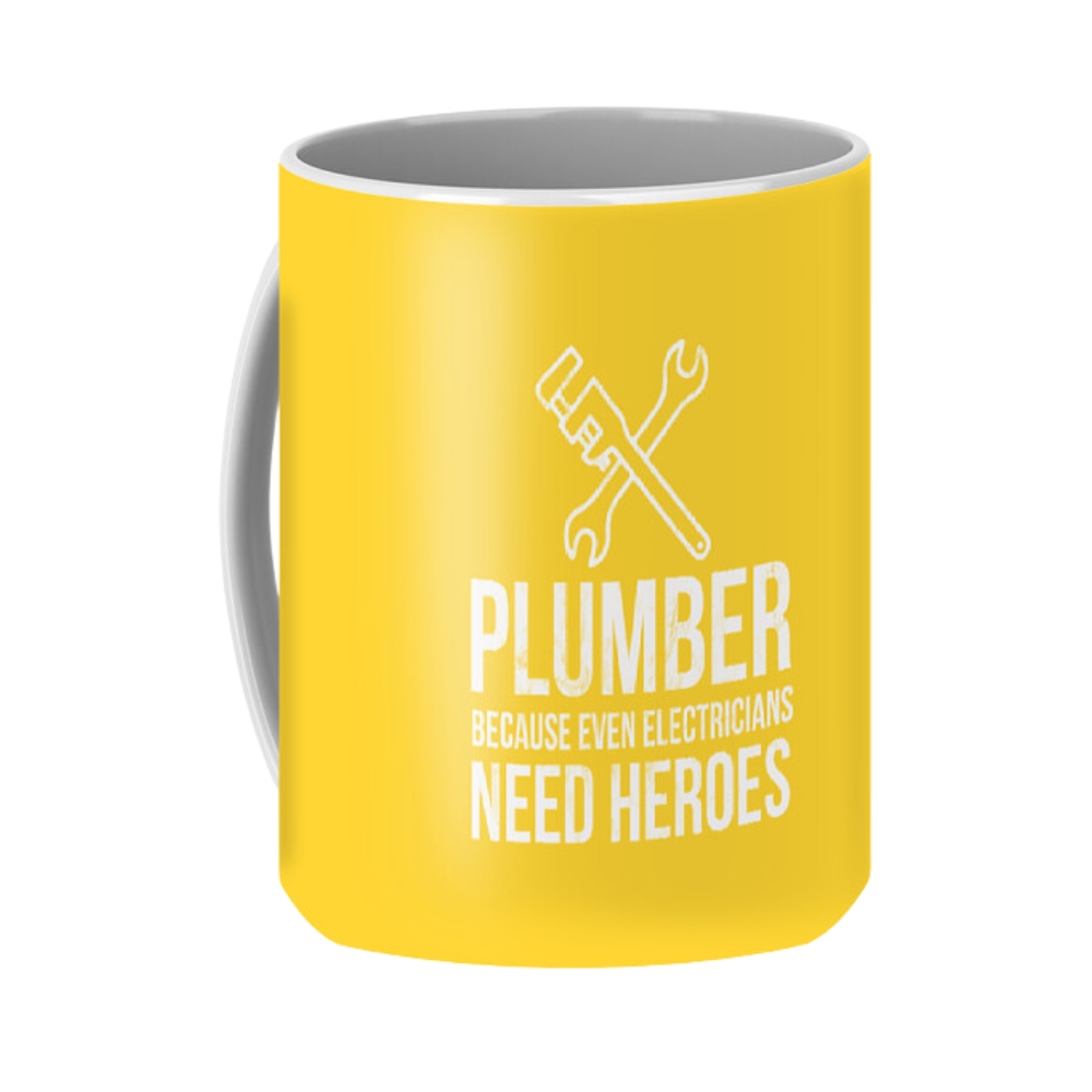 Plumber Because Even Electricians Need Heroes Funny Coffee Mug