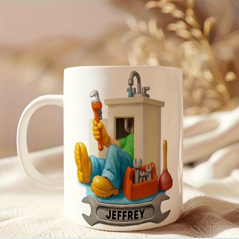 1pc Personalized Plumber Apprentice Plumber Name Ceramic Mug