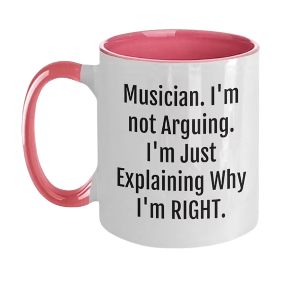 Musician's Humor Two Tone Coffee Mug, Gifts from Friends for Musician's Birthday