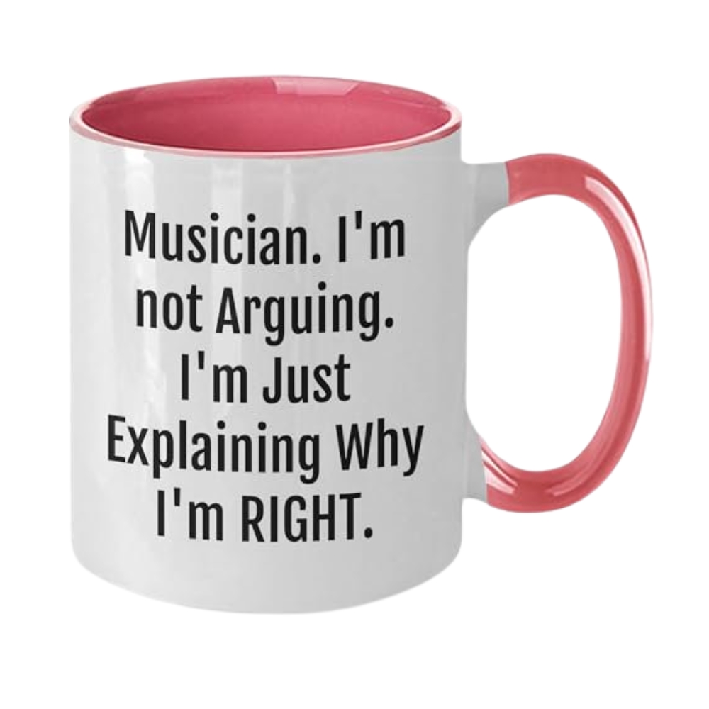 Musician's Humor Two Tone Coffee Mug, Gifts from Friends for Musician's Birthday