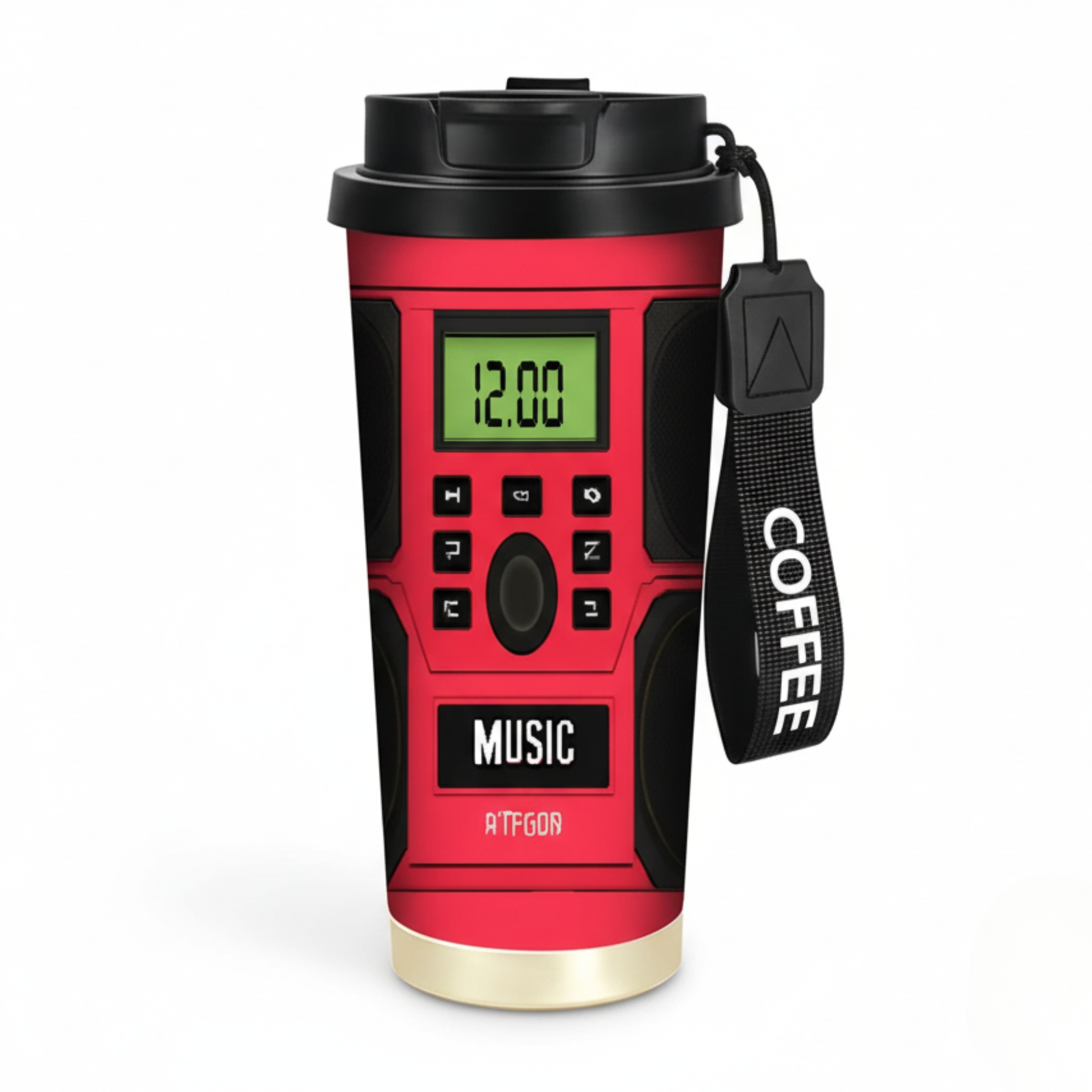 18oz Stainless Steel Digital Travel Coffee Mug With Music Control