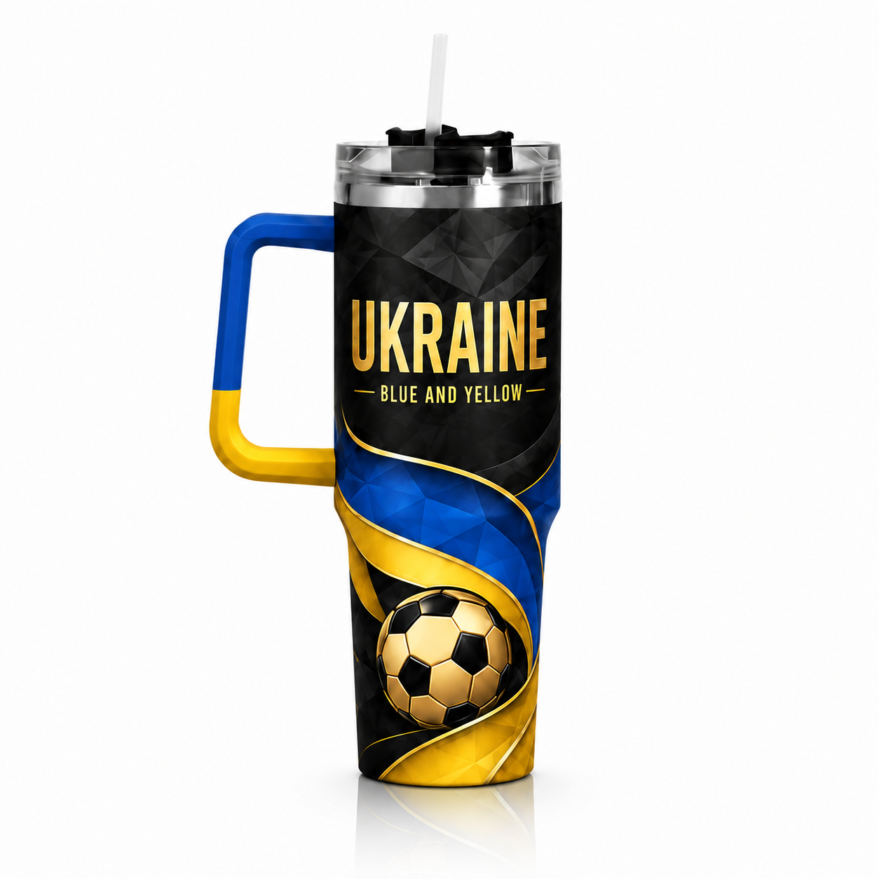 FIFA 2026 Ukraine Football Sports All Over Printed 40oz Tumbler With Straw And Lid