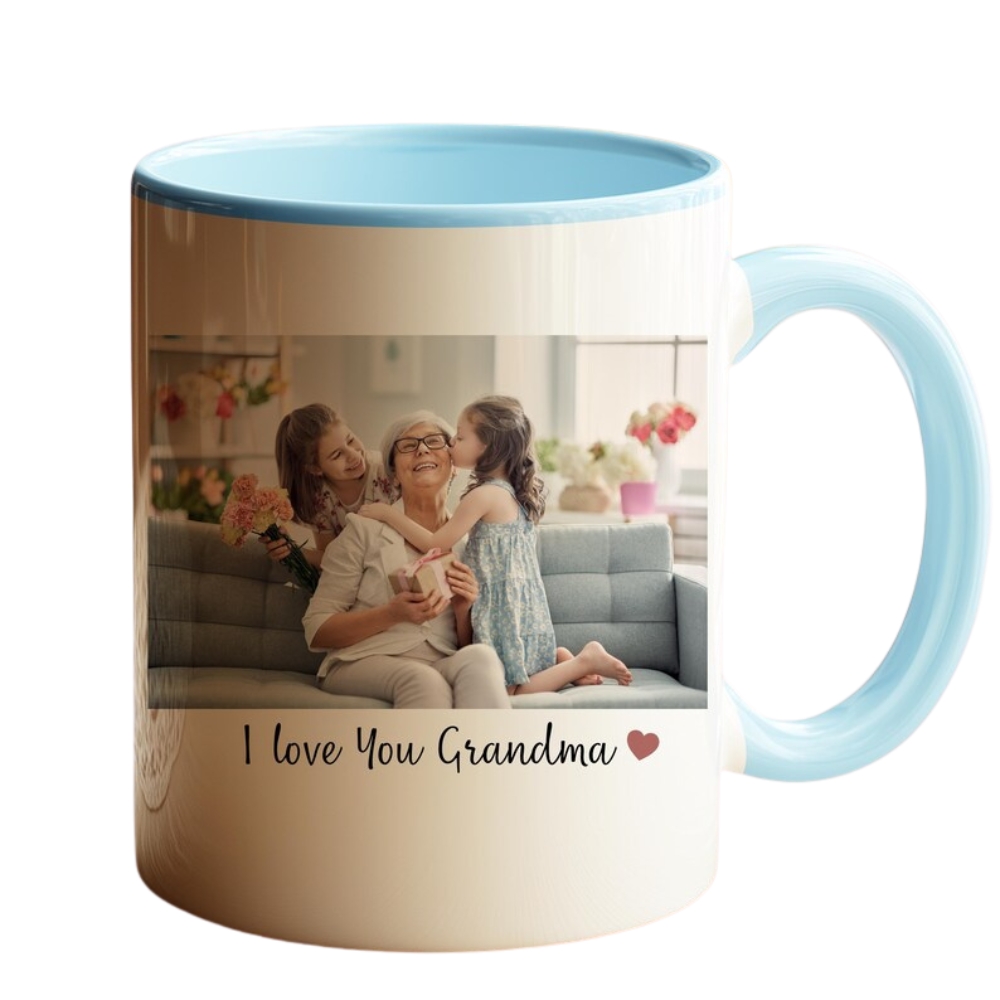 Personalized Grandma Photo Mug, Custom Coffee Cup with Family Picture, Mother's Day Gift for Grandma