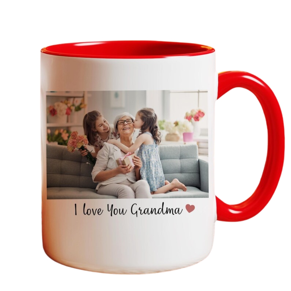 Personalized Grandma Photo Mug, Custom Coffee Cup with Family Picture, Mother's Day Gift for Grandma
