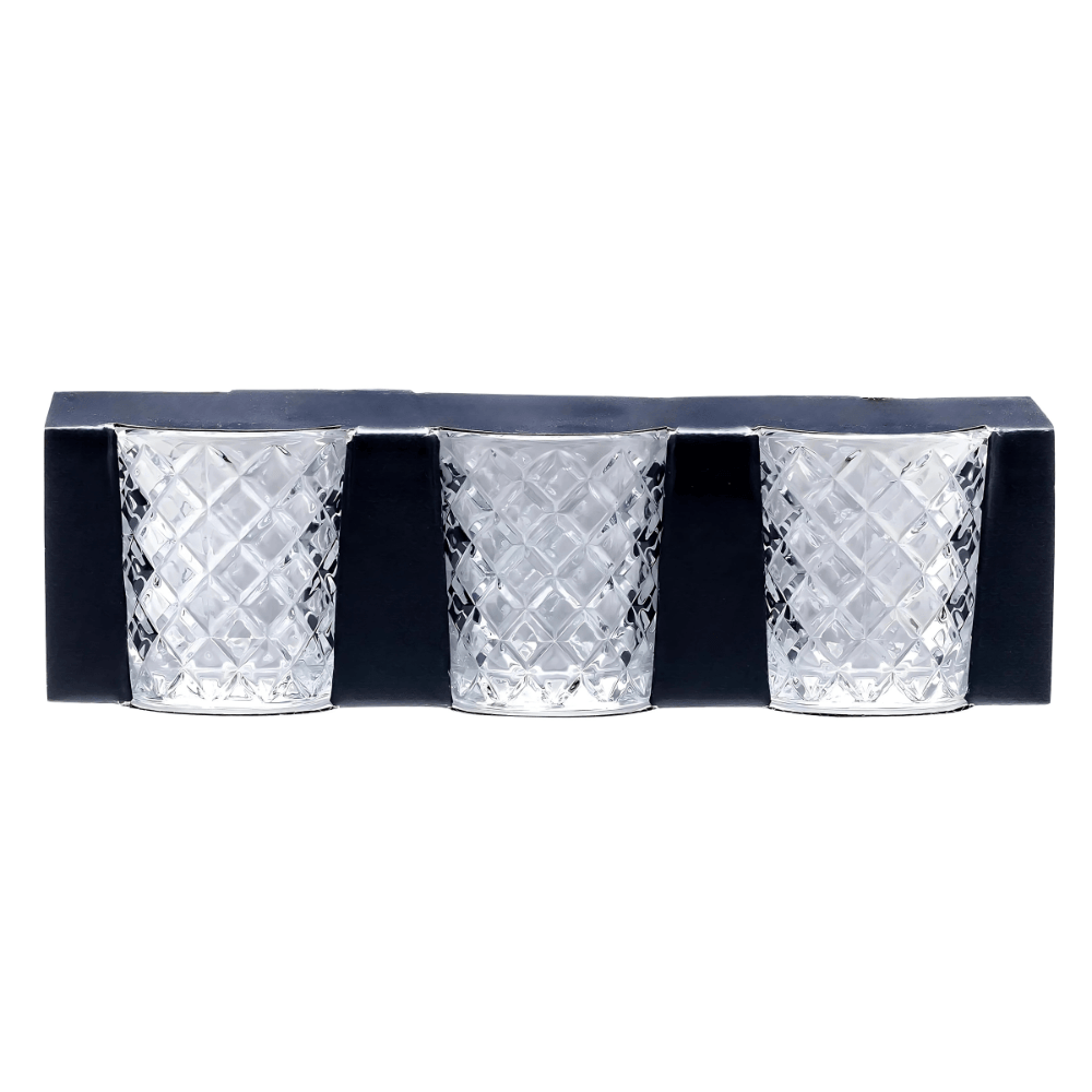 Diamond Pattern Glass Tumblers-Mineral Mug