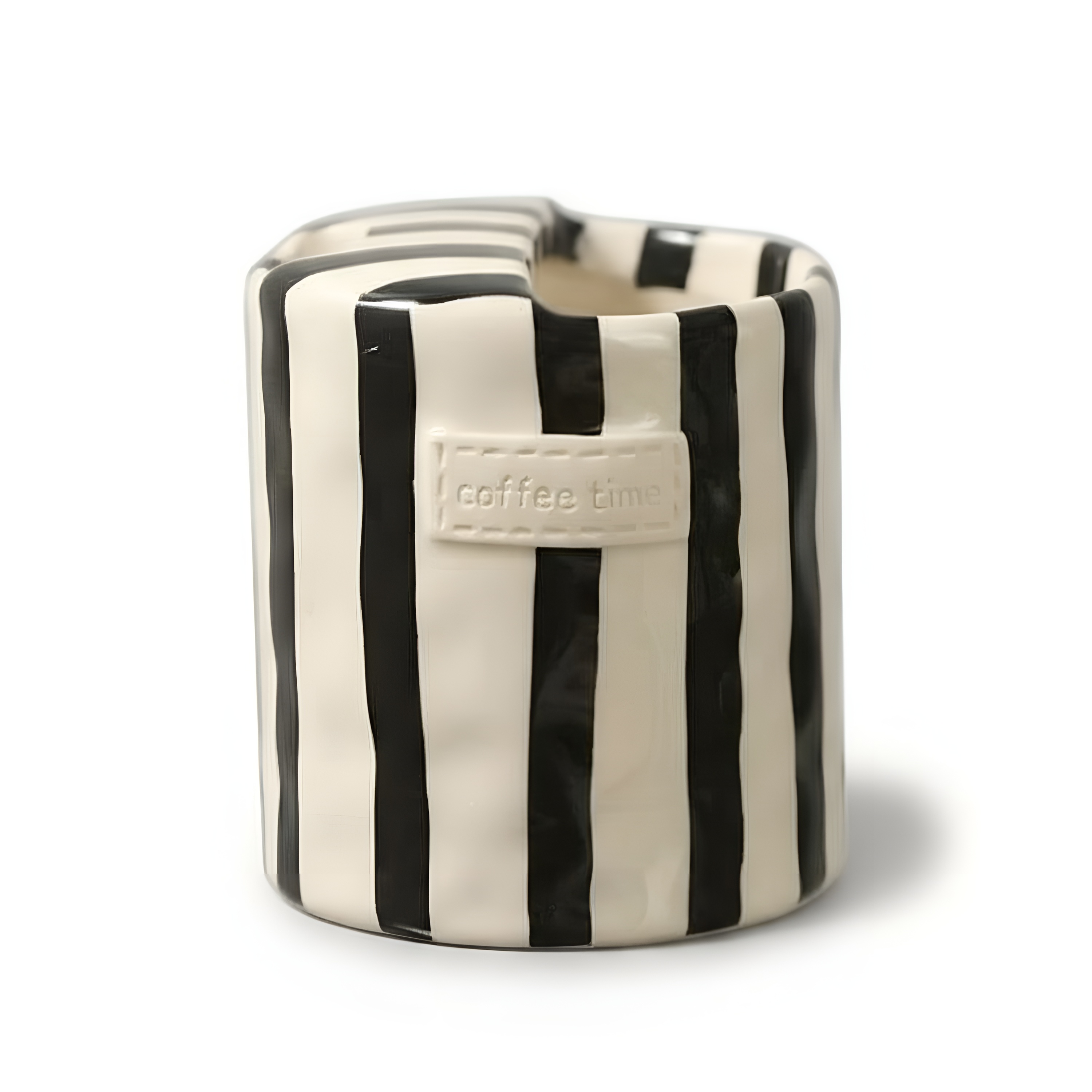 Retro Striped Design Ceramic Mug For Valentines Day Gift