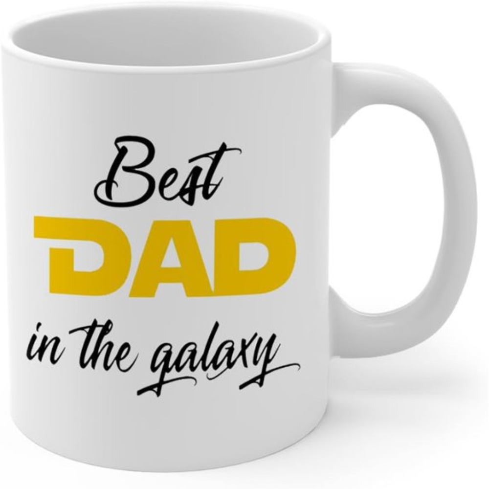 Best Dad in the Mug, 11 oz, Funny Space Father’s Day Gift, Cool Coffee Cup for Dad from Kids,Unique Fathers Day Present Idea for Daddy Husband Men Him