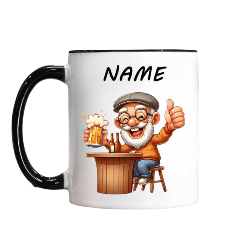 Drinking Grandpa' Design, Personalized and Unique Mug, Customizable with Name, Heat-resistant, Easy to Clean, Reusable, High-quality Material, Comfortable Grip, Ideal Gift for Oktoberfest, Thanksgiving, Valentine's Day
