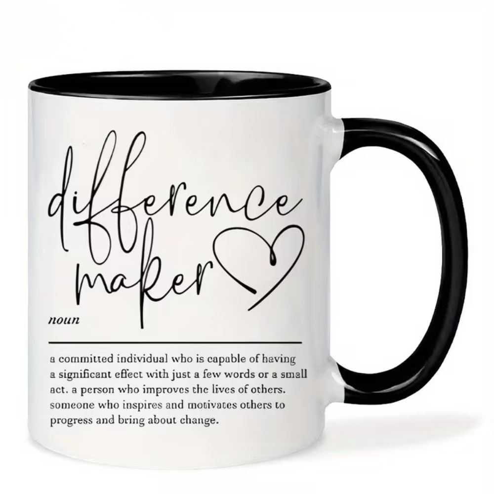 [Funny Difference Maker Mug] Funny Difference Maker Definition Mug | Boss Coffee Mug 11 Ounce, Thank You Appreciation Gift for Teacher Boss Leader Coworker