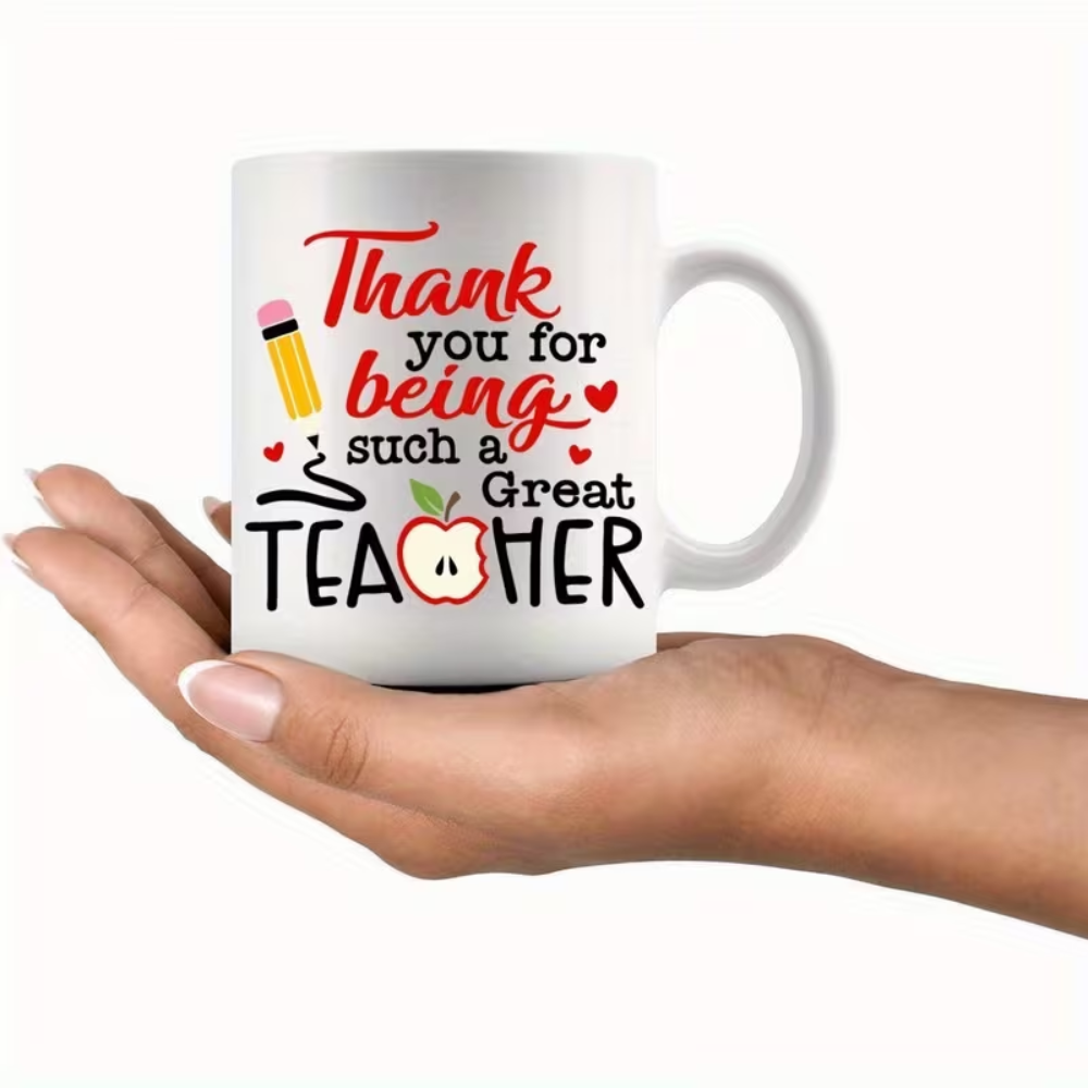 1pc, 11oz ceramic mug, coffee cup, the best teacher gift. 