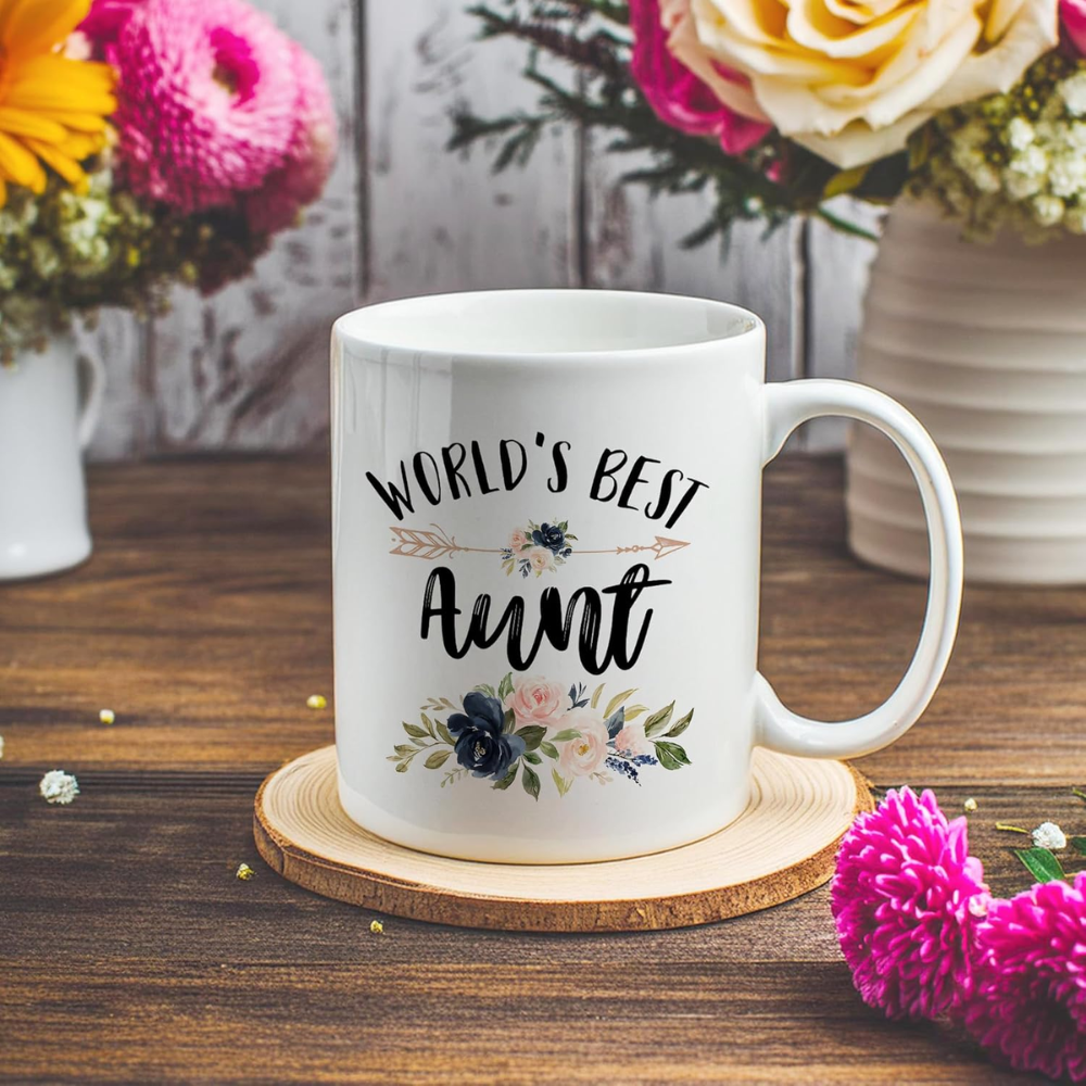 Ceramic Worlds Best Aunt Coffee Mug Gift Drinkware