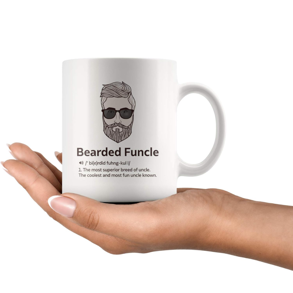 15 oz Ceramic Bearded Funcle Definition Coffee Mug Funny Drinkware