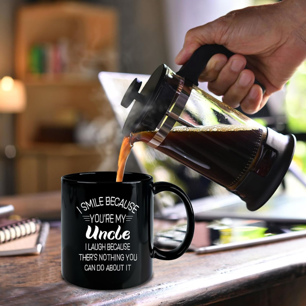 11 oz Ceramic I Smile Because Youre My Uncle Coffee Mug Drinkware