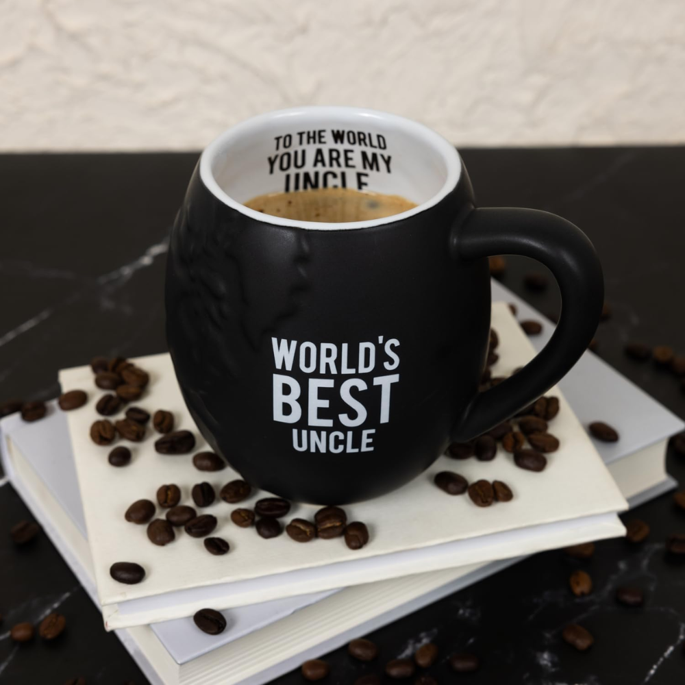 20 oz Ceramic Worlds Best Uncle Globe Shaped Coffee Mug Novelty Drinkware