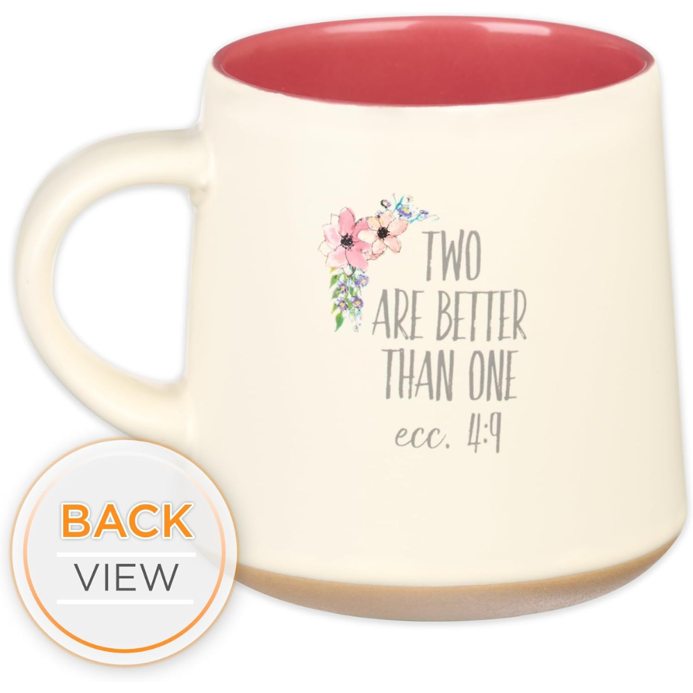 Christian Art Gifts Floral Pink Ceramic Coffee Mug – 14 oz. Microwave