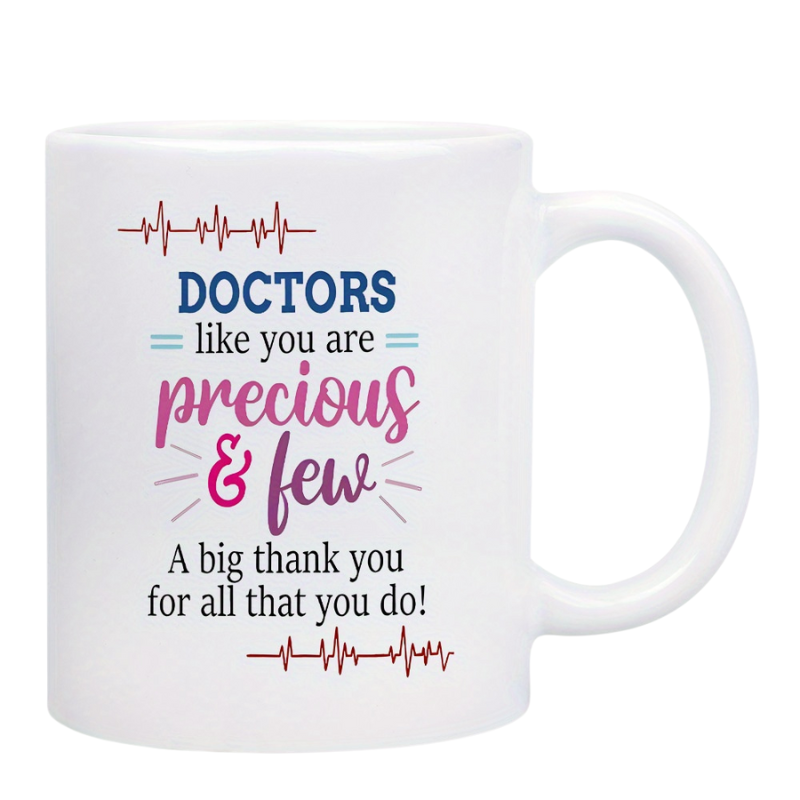 1pc Doctor Appreciation Gift Mug  11oz White Ceramic Coffee Cup 
