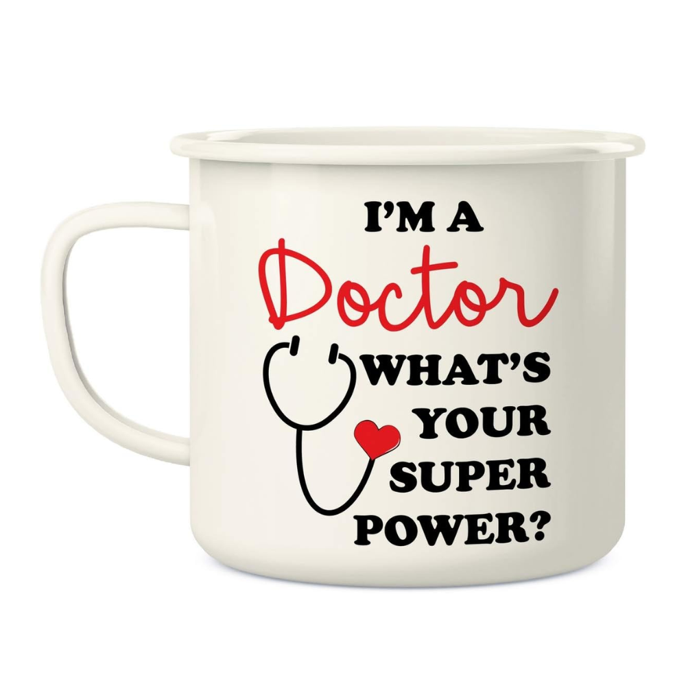 16 oz Enamel Stainless Steel Doctor Quote Camping Coffee Mug Drinkware