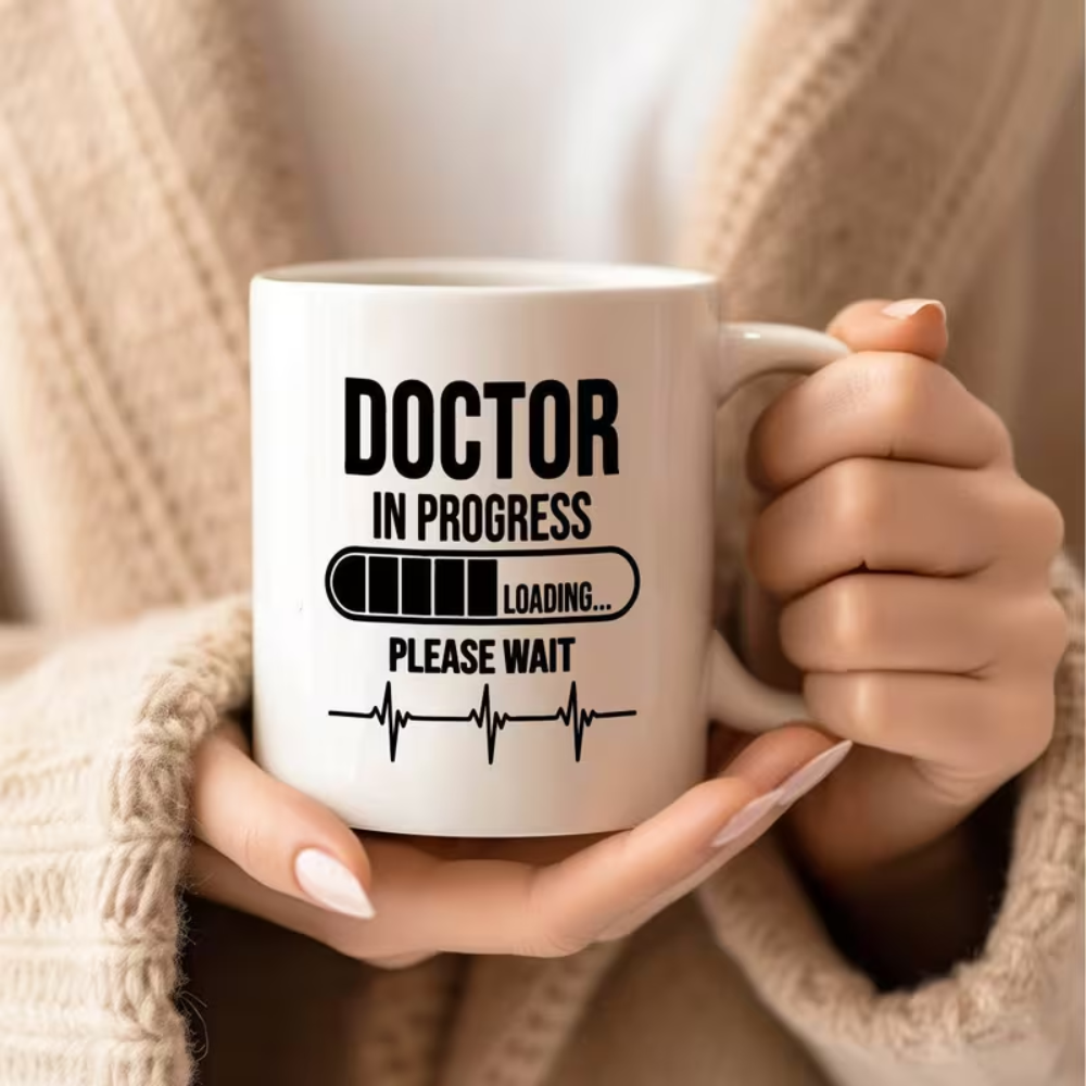 Ceramic Doctor in Progress Coffee Mug with Handle Novelty Drinkware 1pc