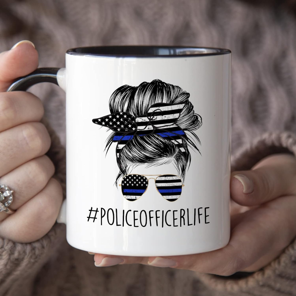 11 oz Ceramic Female Police Officer Coffee Mug Law Enforcement Drinkware