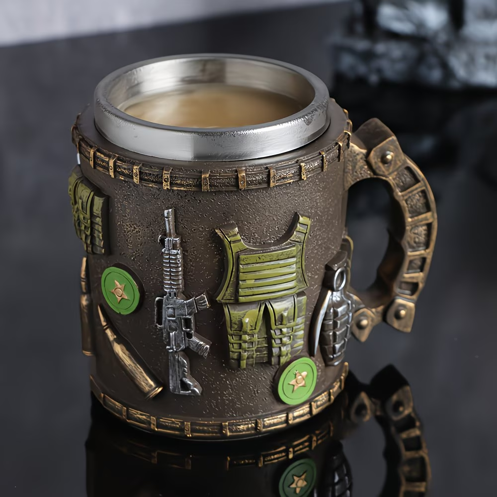 Mug - Durable Stainless Steel, Hand Wash Only, Perfect for Coffee & Beer, Ideal for Home Decor Or Gift