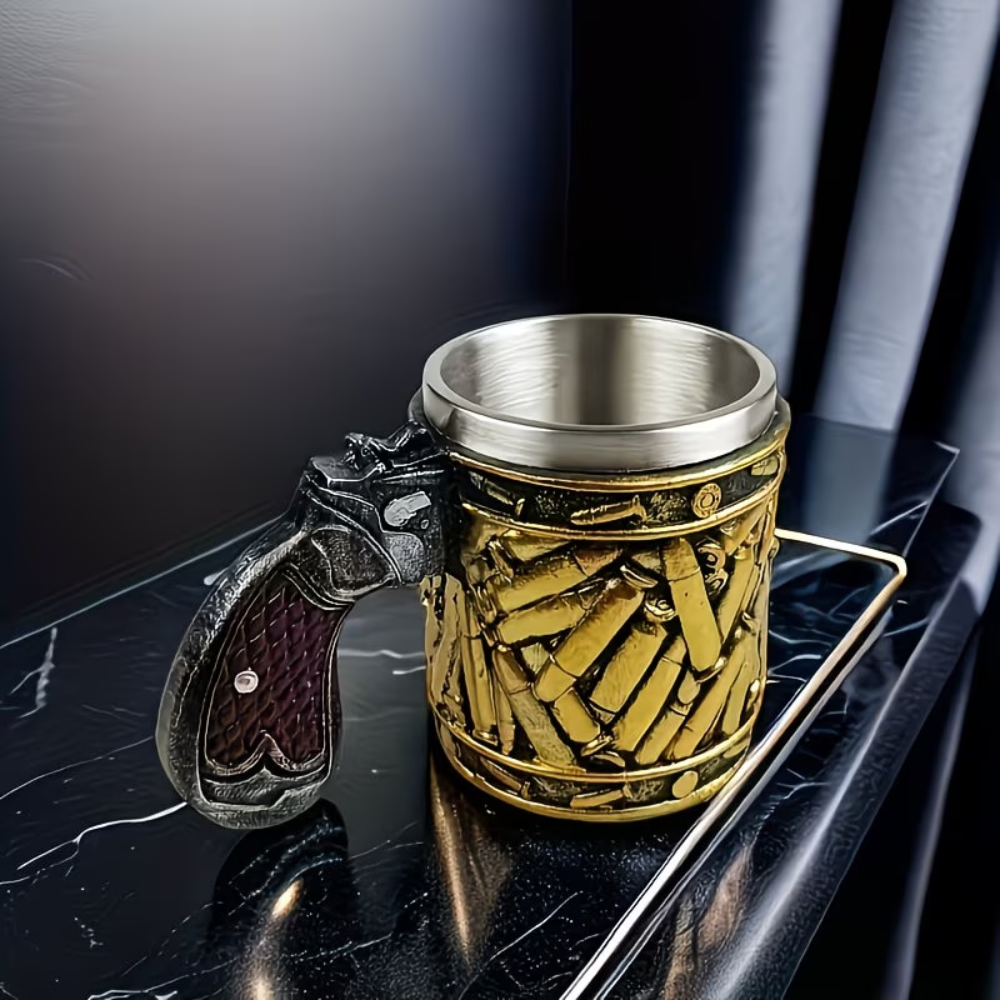 ] 3D Realistic Printed Stainless Steel Mug | Creative Handle, Durable And Reusable Coffee Cup