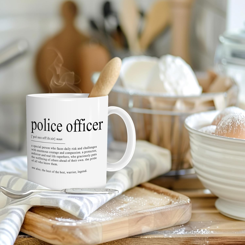 11 oz Ceramic Police Officer Definition Coffee Mug Law Enforcement Drinkware