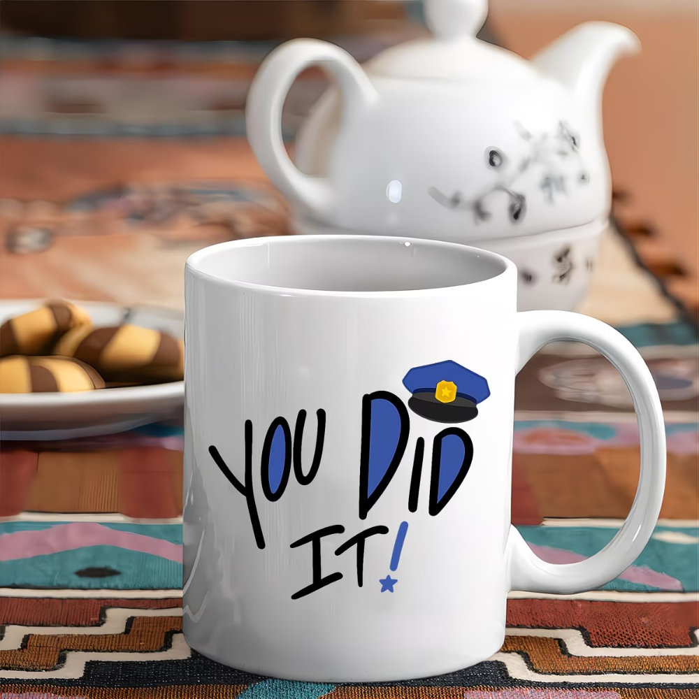 Police Academy Graduation Travel Coffee Mug With Officer Text