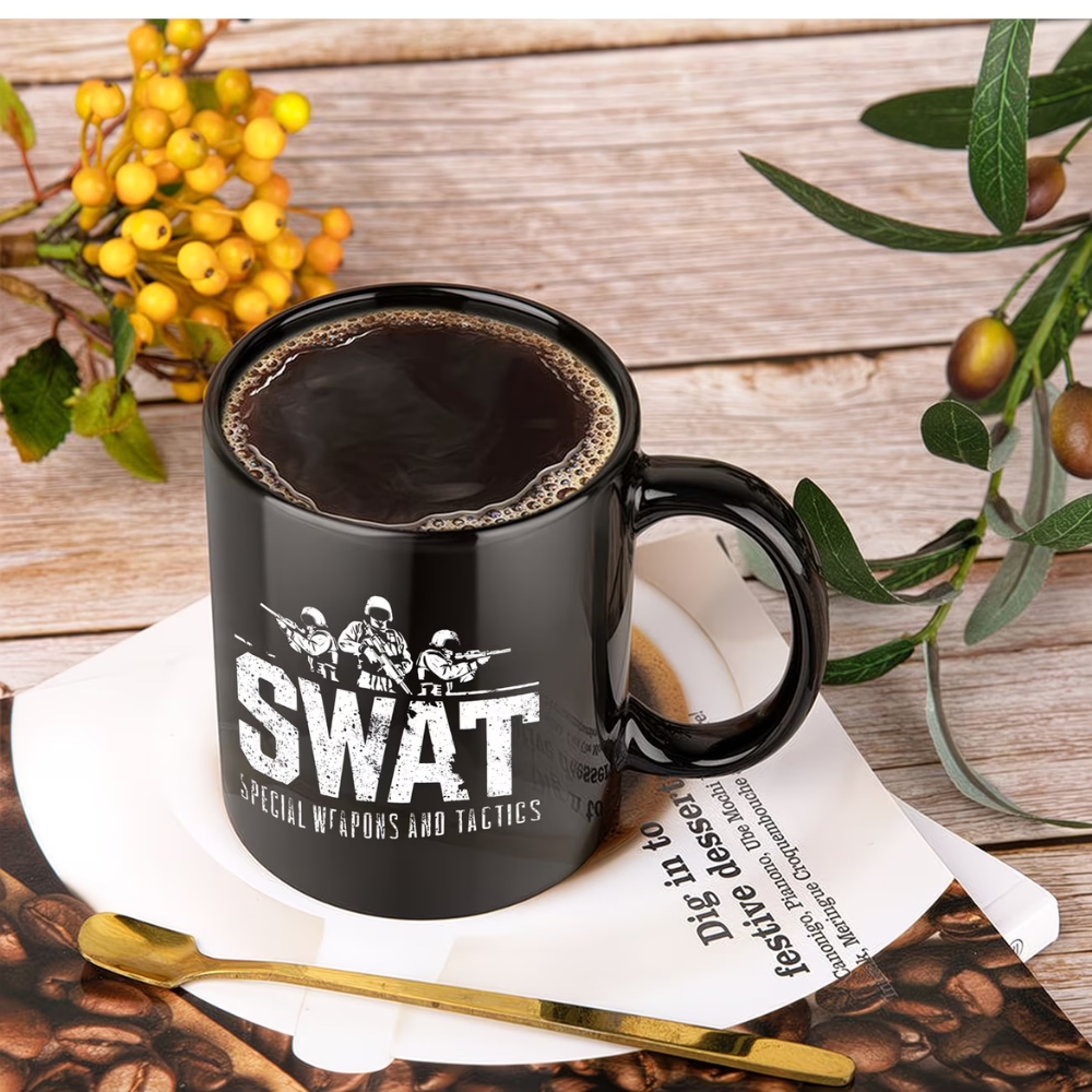 1pc, SWAT, Soldiers Coffee Mug, 11oz Ceramic Coffee Cups, Water Cups, Summer Winter Drinkware, Birthday Gifts, Holiday Gifts