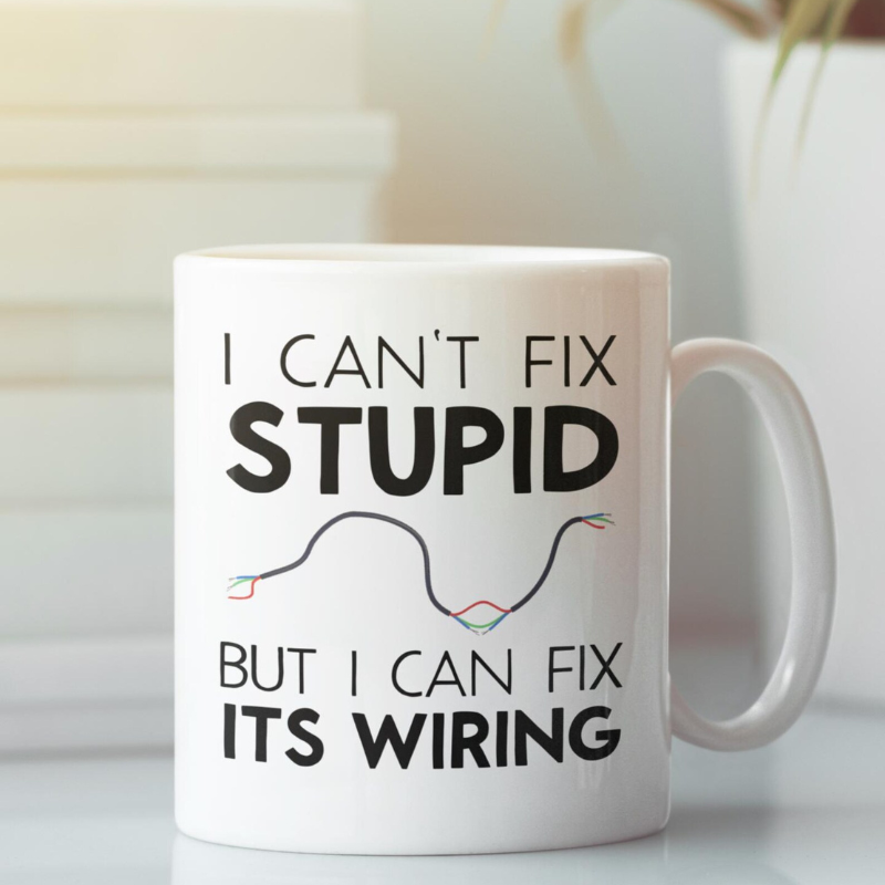 Funny Electrician Gifts Electrician Mug Electrical Cables Coffee Cup