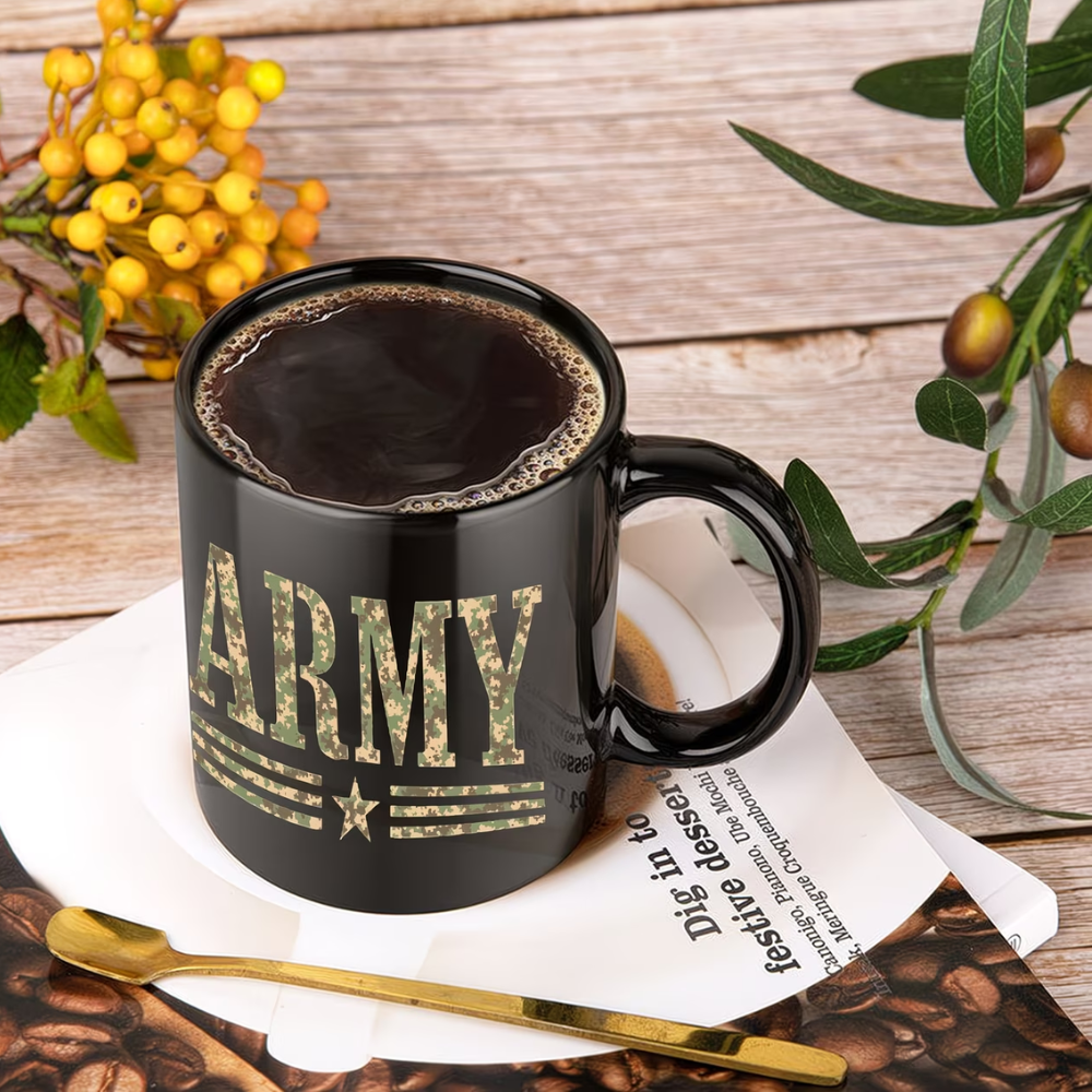 1pc Army Camouflage Ceramic Coffee Mug with Camo