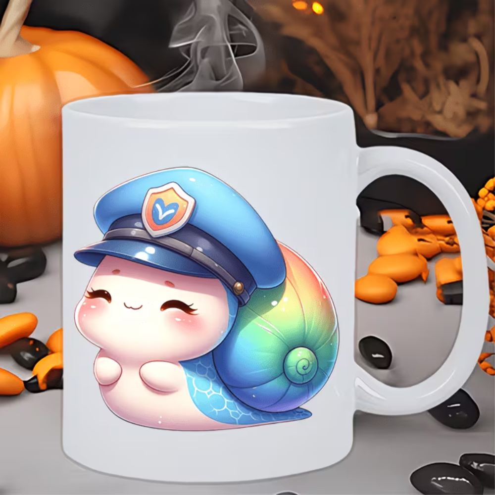 11oz Ceramic Police Officer Snail Coffee Mug