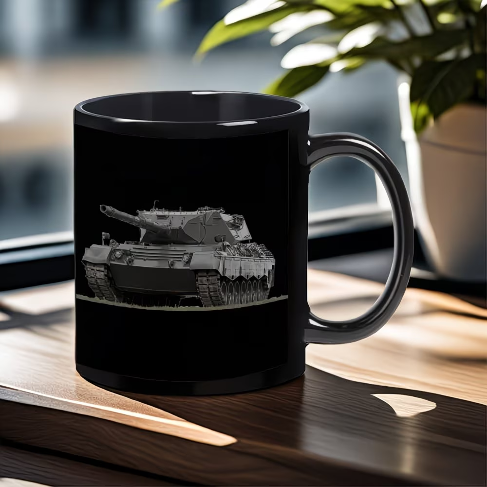 1pc 11oz Military Tank Theme Ceramic Cup for Bases Fan Clubs Model Exhibits Armed Forces Day Victory Day Defense Day Veterans Day Military Open House