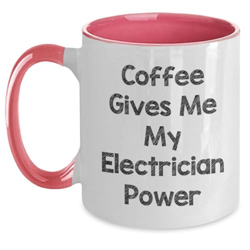 Amangny Electrician Two Tone Coffee Mug Funny Quote Gift for Electrician Graduation Open House