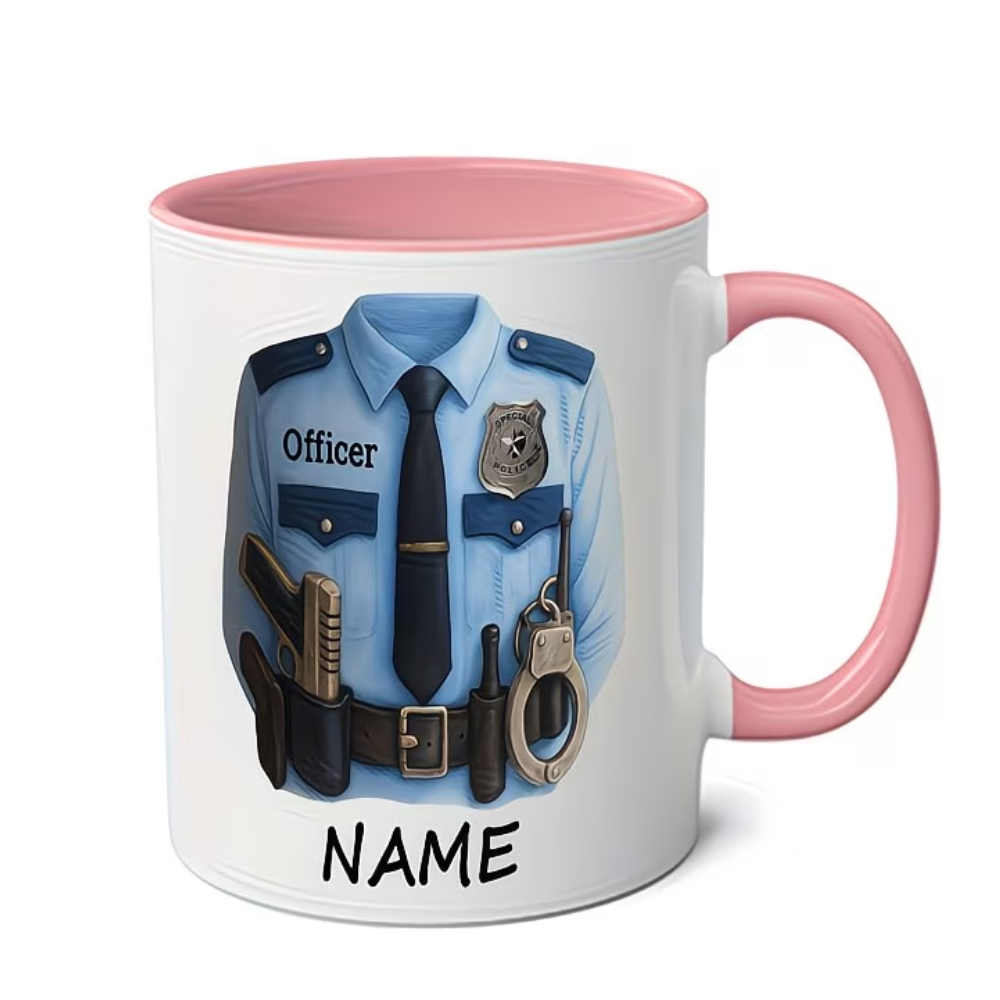 Personalized Police Officer Name Badge Ceramic Coffee Mug