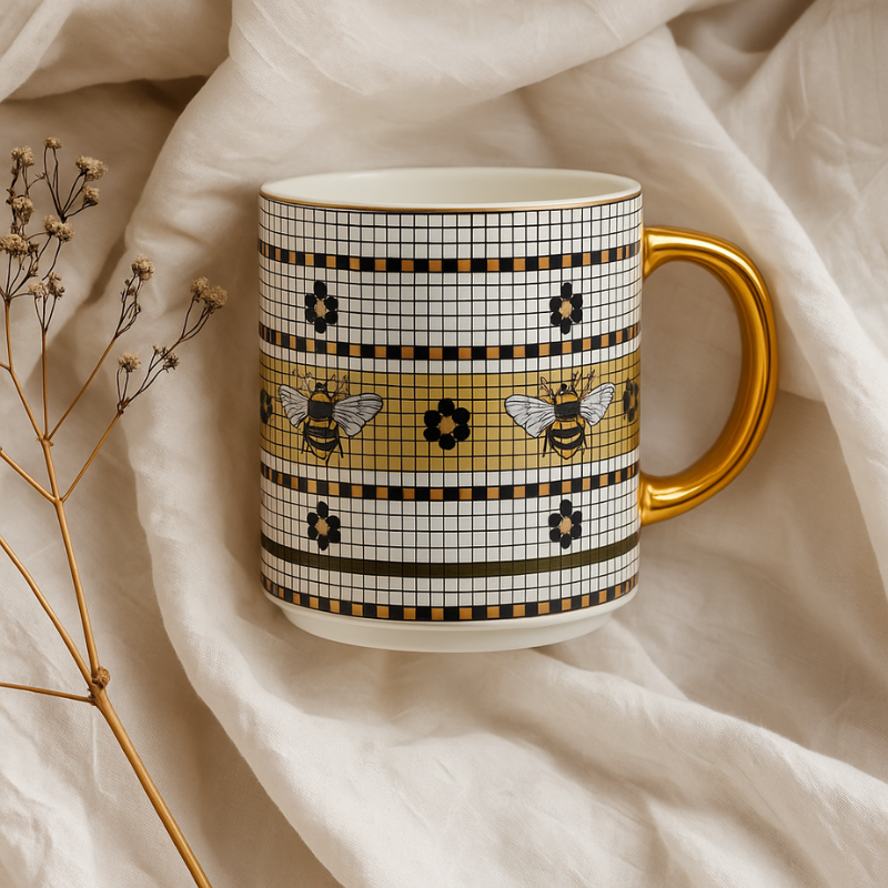 The Bistro Tile Stoneware Mug-Mineral Mug