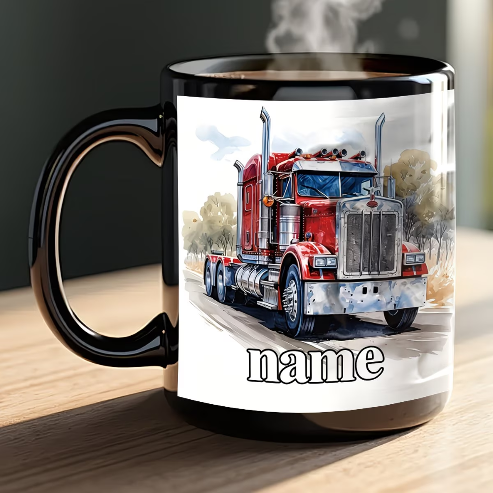 11oz Personalized Cartoon Truck Ceramic Coffee Mug