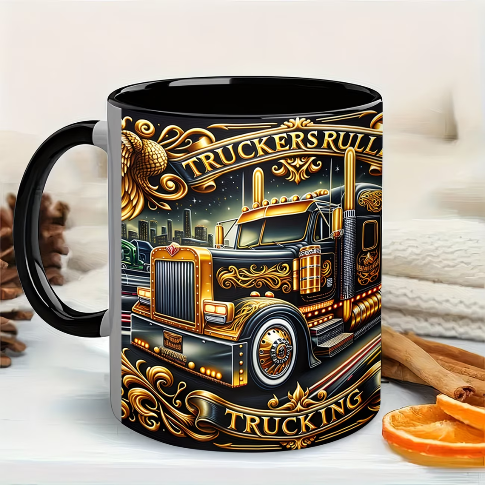 11oz Vintage Truck Themed Ceramic Coffee Mug
