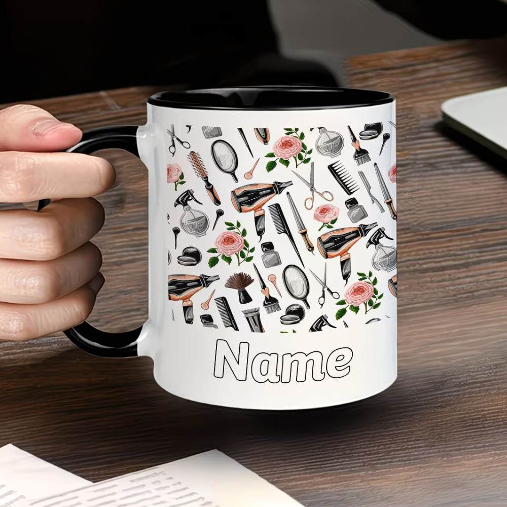 1pc Personalized Hair Dryer Design Ceramic Mug