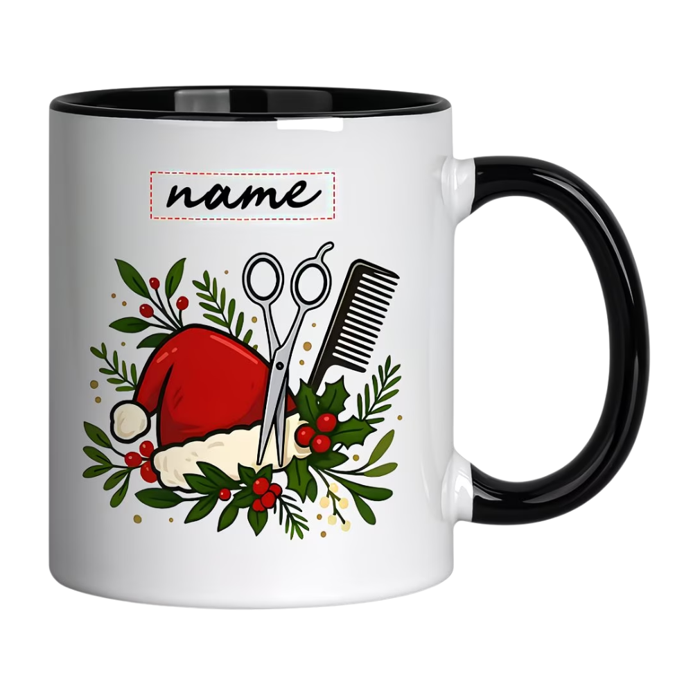 1pc 11oz Custom Name Ceramic Coffee Mug, Personalized Hairdressing 