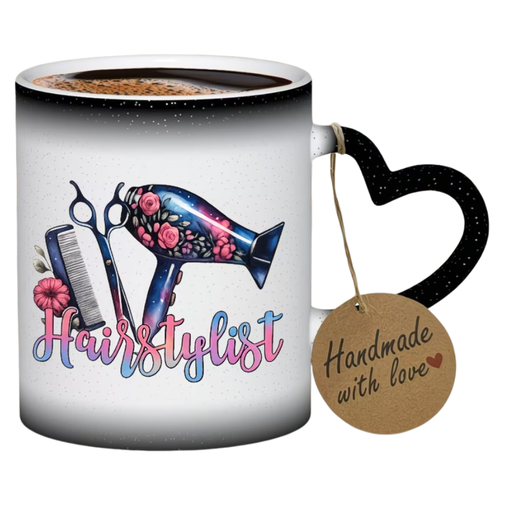 Stylish Hair Tools, 11Oz 350Ml Color-Shifting Ceramic Coffee Mug, Hand Wash Only. A Unique