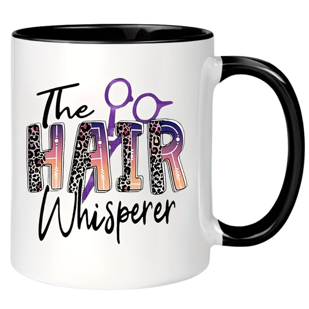 1pc 11oz Coffee Mug with "The Hair Whisperer" Design