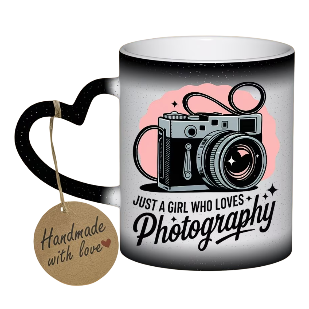 1pc with A Camera Is Merely a Girl Who Loves Photography 11oz Unique Gift Durable Coffee Cup and Ceramic Coffee Mug Perfect for Leisure Time and Reading and Home Regular Use Perfect for Holiday Gift Thanksgiving Gift Halloween Gift Birthday Gift