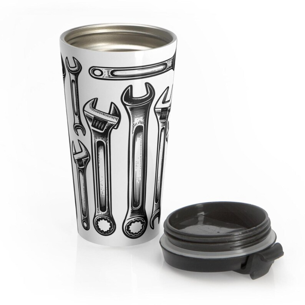 Mechanic Tools Travel Mug, 15oz Stainless Steel Tumbler