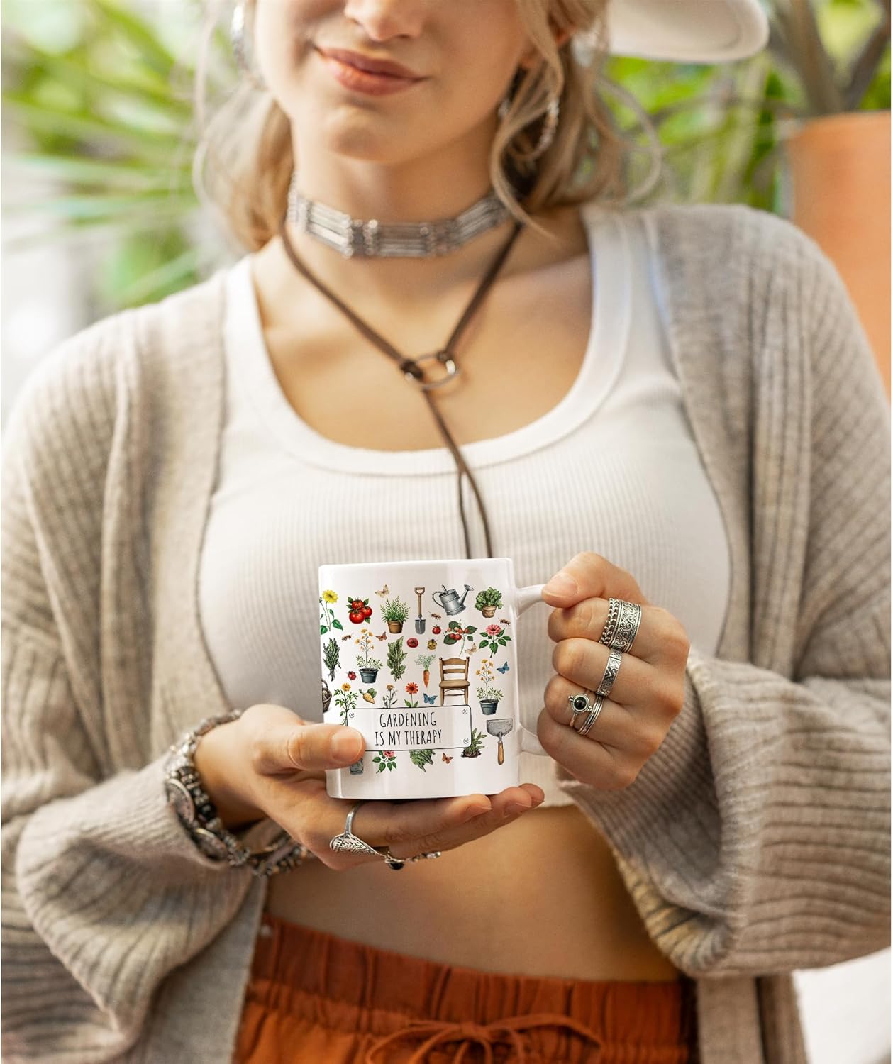 Gardening Gift Coffee Mug Gardening Is My Therapy Plant Lover Cup