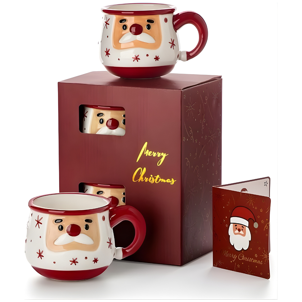 Holiday Ceramic Mug Set With Box