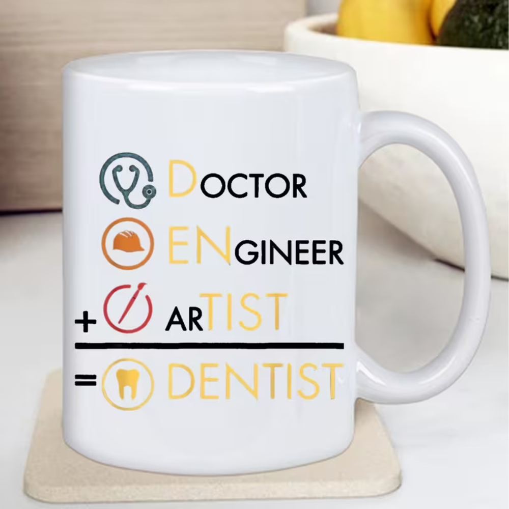 1pc 11oz Medical Doctor Engineer Dentist Artist Ceramic Mug - Funny Specialty Icons